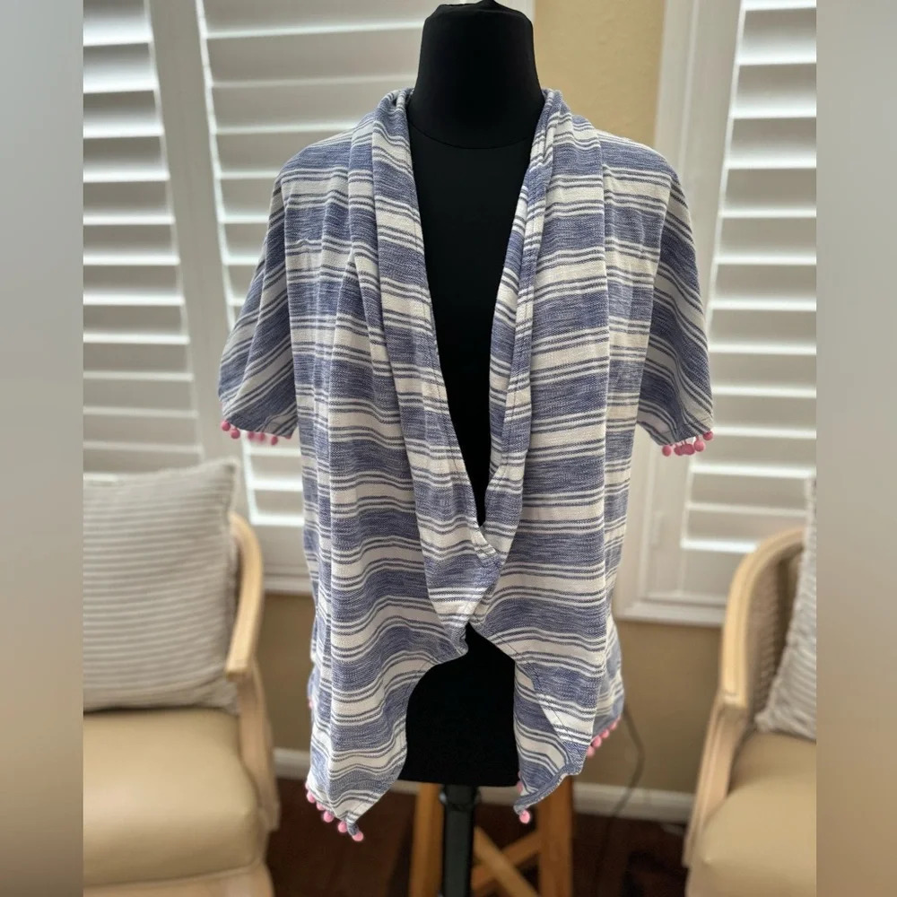 Vineyard Vines | Waterfall Short Sleeve Striped Cardigan - Size S - Picture 2 of 6